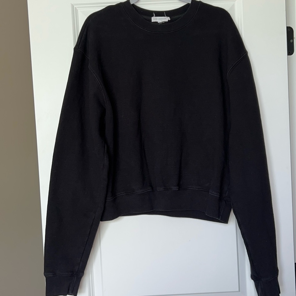 GOOD AMERICAN BLACK SWEATSHIRT